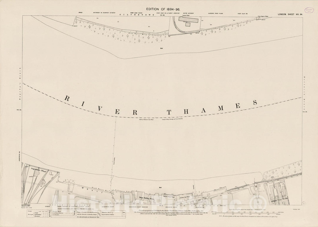 Historic Map : London (England), City Atlas Map, London Sheet VIII.94 1895 - Vintage Wall Art