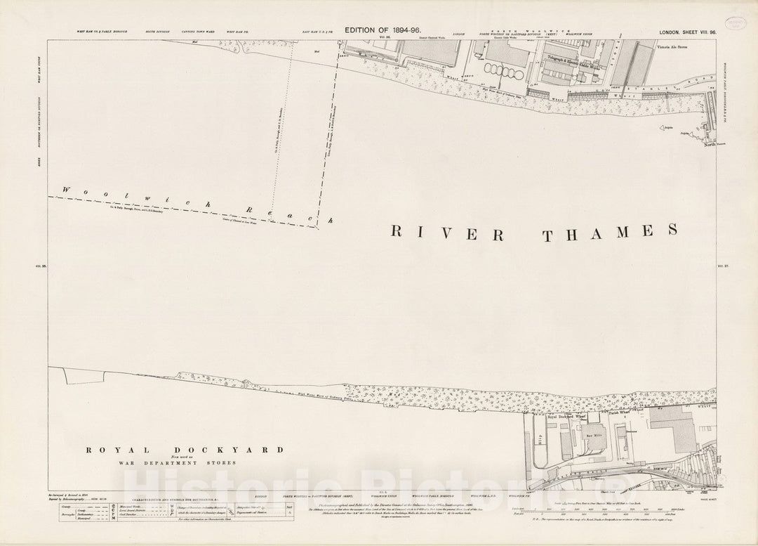 Historic Map : London (England), City Atlas Map, London Sheet VIII.96 1896 - Vintage Wall Art