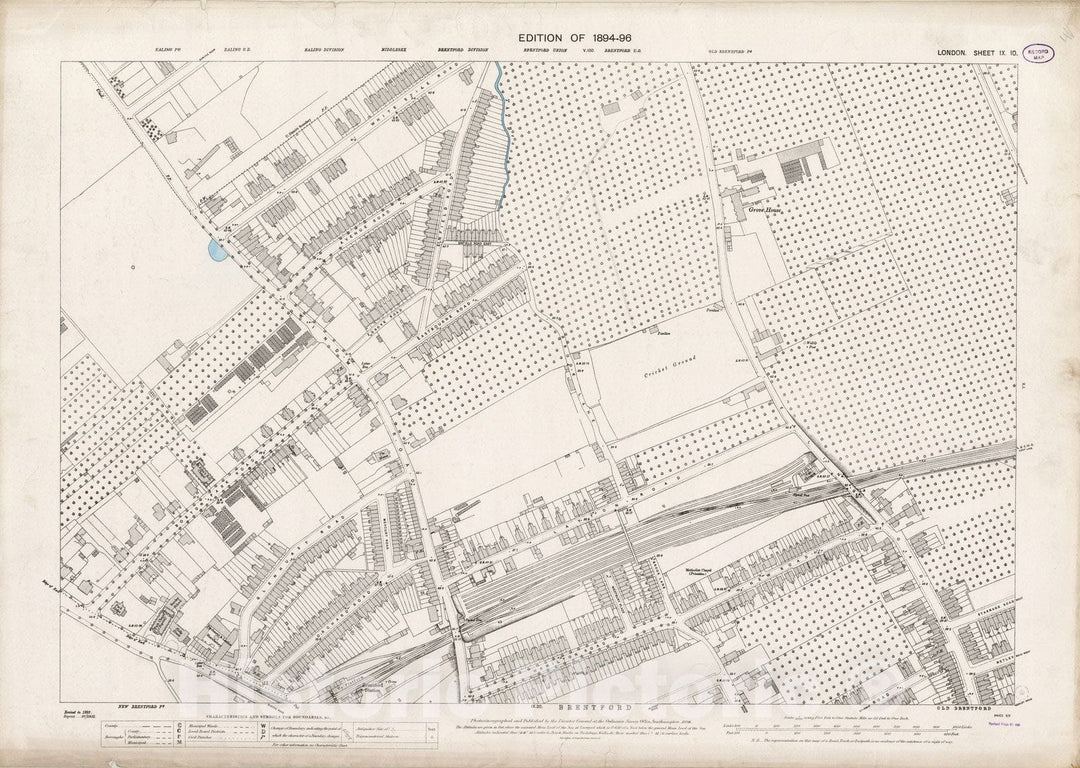 Historic Map : London (England), City Atlas Map, London Sheet IX.10 1894 - Vintage Wall Art