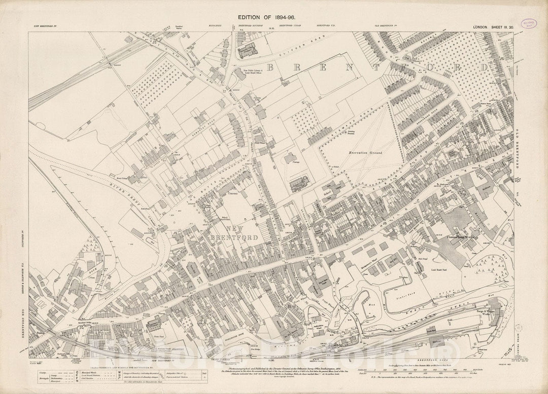 Historic Map : London (England), City Atlas Map, London Sheet IX.20 1894 - Vintage Wall Art