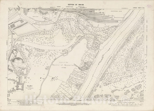 Historic Wall Map : London (England), City Atlas Map, London Sheet IX.30 1894 - Vintage Wall Art