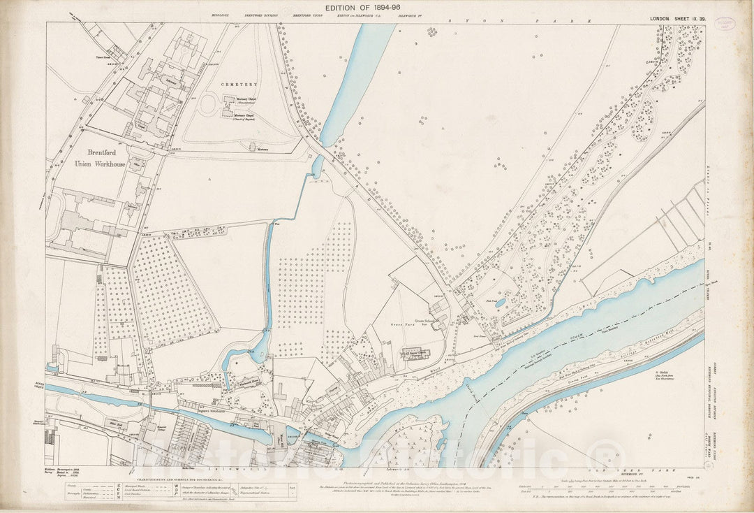 Historic Map : London (England), City Atlas Map, London Sheet IX.39 1894 - Vintage Wall Art