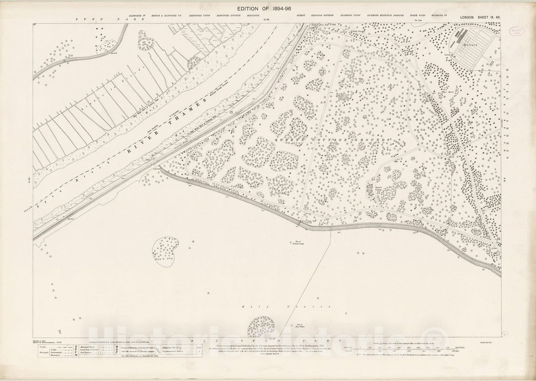 Historic Map : London (England), City Atlas Map, London Sheet IX.40 1894 - Vintage Wall Art