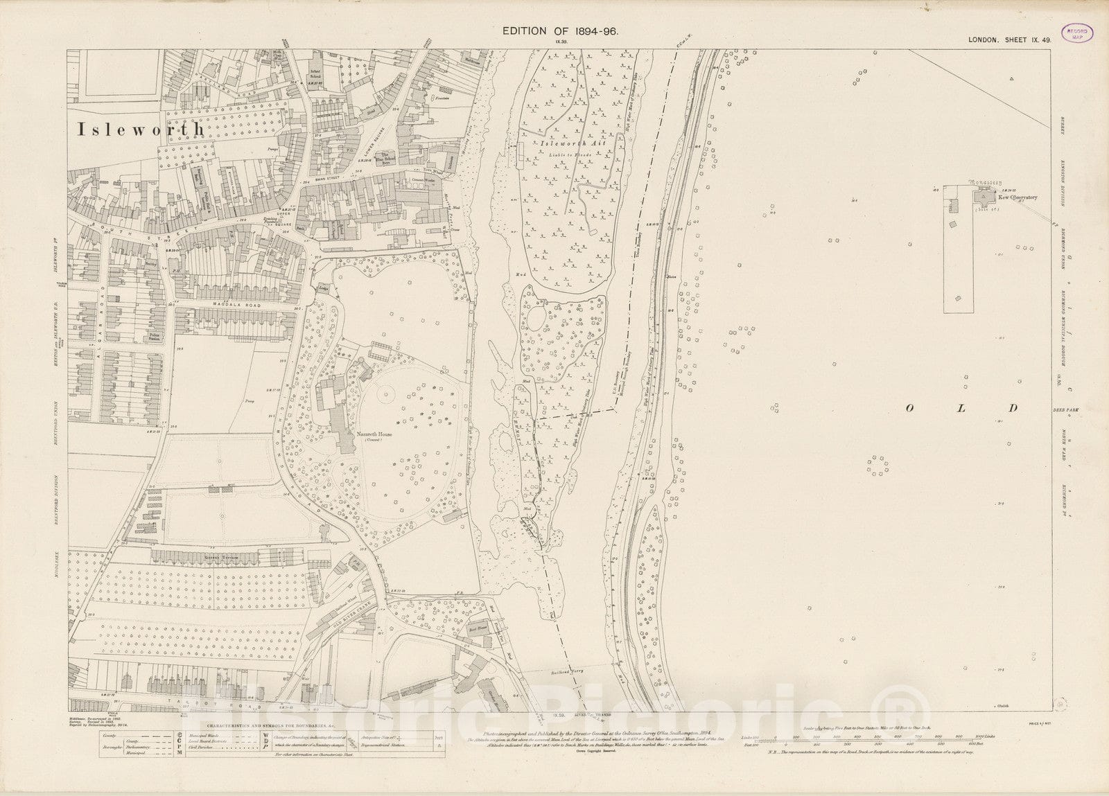 Historic Map : London (England), City Atlas Map, London Sheet IX.49 1894 - Vintage Wall Art