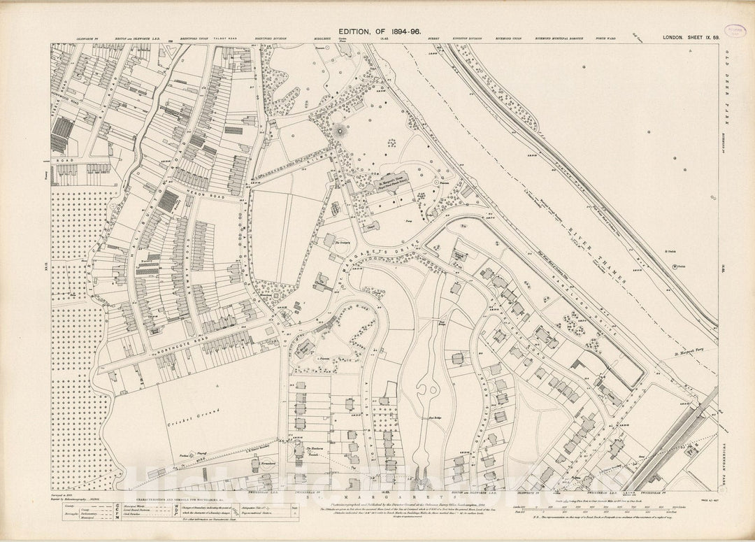 Historic Map : London (England), City Atlas Map, London Sheet IX.59 1894 - Vintage Wall Art