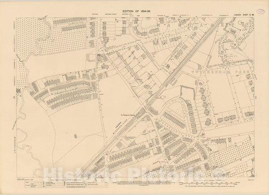 Historic Wall Map : London (England), City Atlas Map, London Sheet IX.69 1894 - Vintage Wall Art