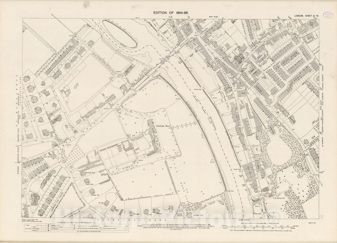 Historic Map : London (England), City Atlas Map, London Sheet IX.70 1895 - Vintage Wall Art