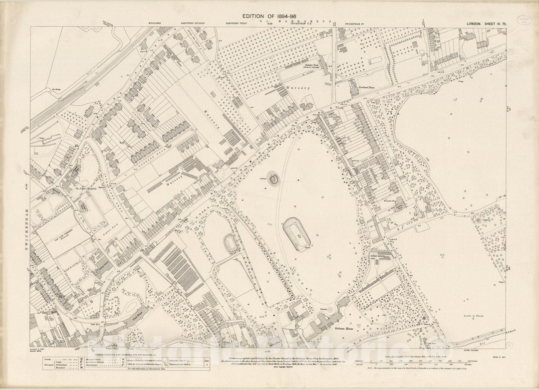 Historic Map : London (England), City Atlas Map, London Sheet IX.79 1894 - Vintage Wall Art