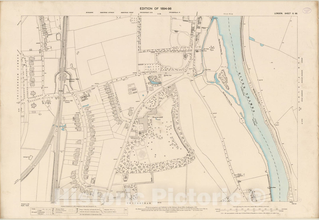 Historic Map : London (England), City Atlas Map, London Sheet IX.98 1894 - Vintage Wall Art