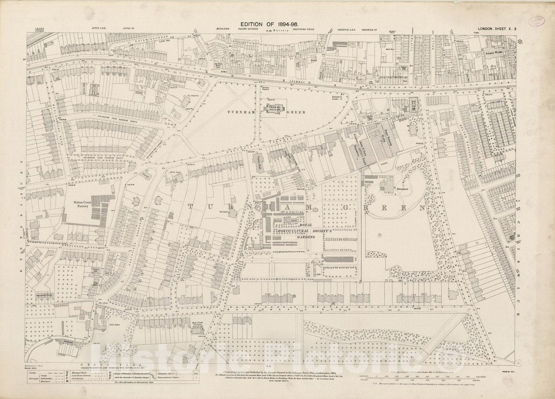 Historic Map : London (England), City Atlas Map, London Sheet X.3 1894 - Vintage Wall Art