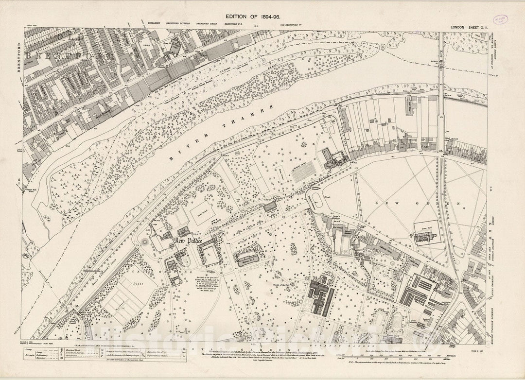 Historic Map : London (England), City Atlas Map, London Sheet X.11 1895 - Vintage Wall Art