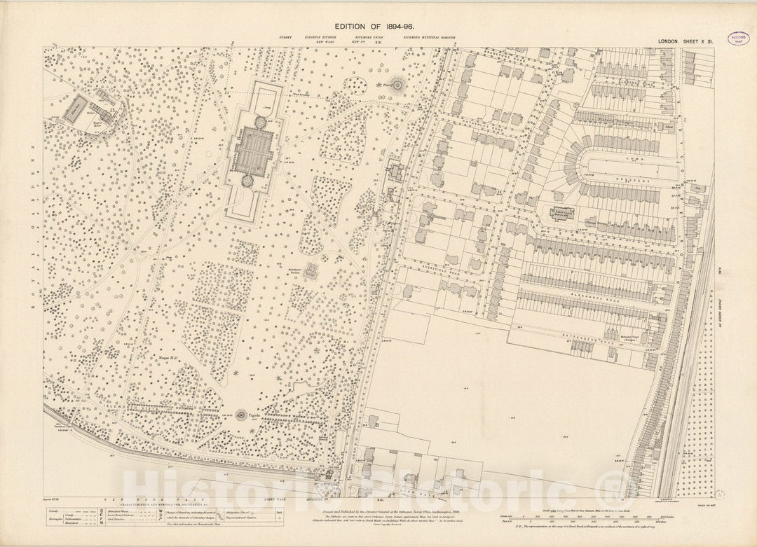 Historic Map : London (England), City Atlas Map, London Sheet X.31 1896 - Vintage Wall Art