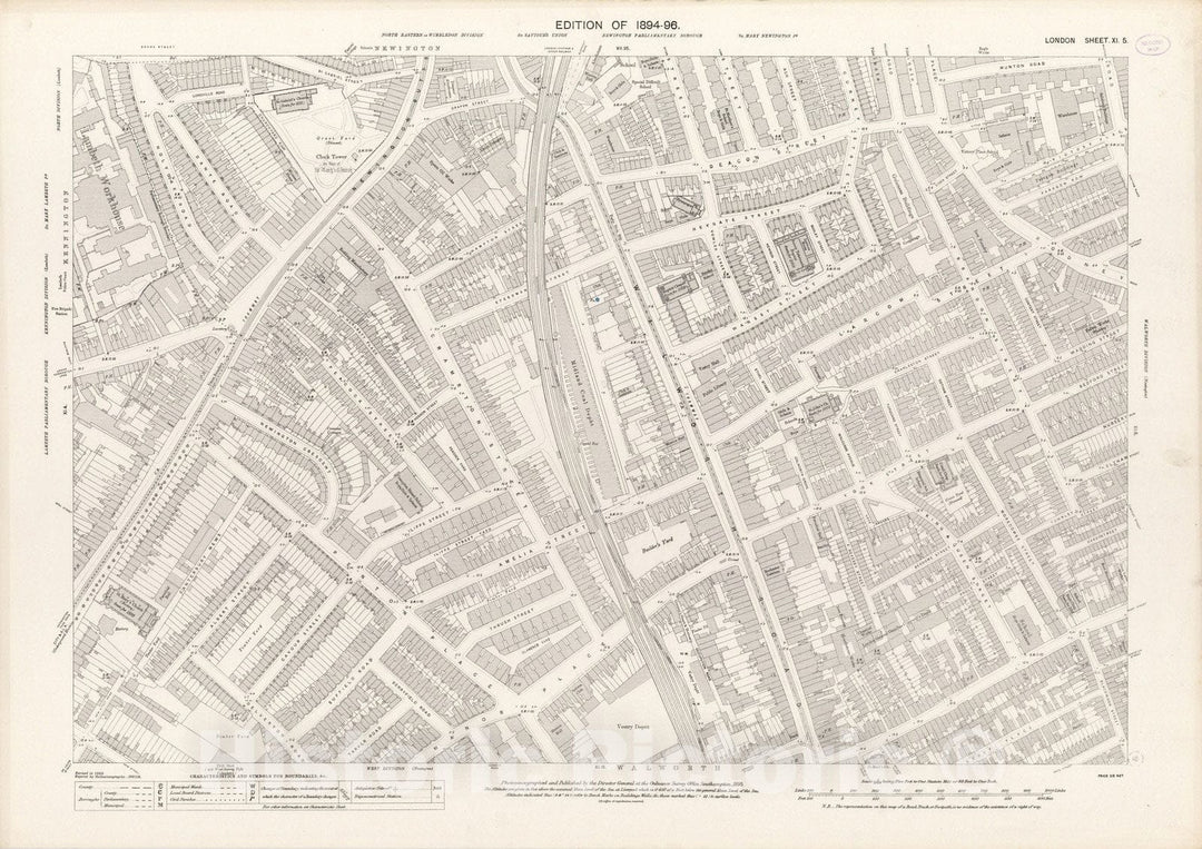 Historic Map : London (England), City Atlas Map, London Sheet XI.5 1895 - Vintage Wall Art