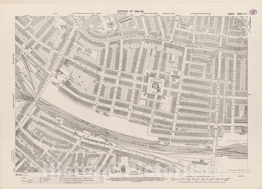 Historic Map : London (England), City Atlas Map, London Sheet XI.7 1895 - Vintage Wall Art