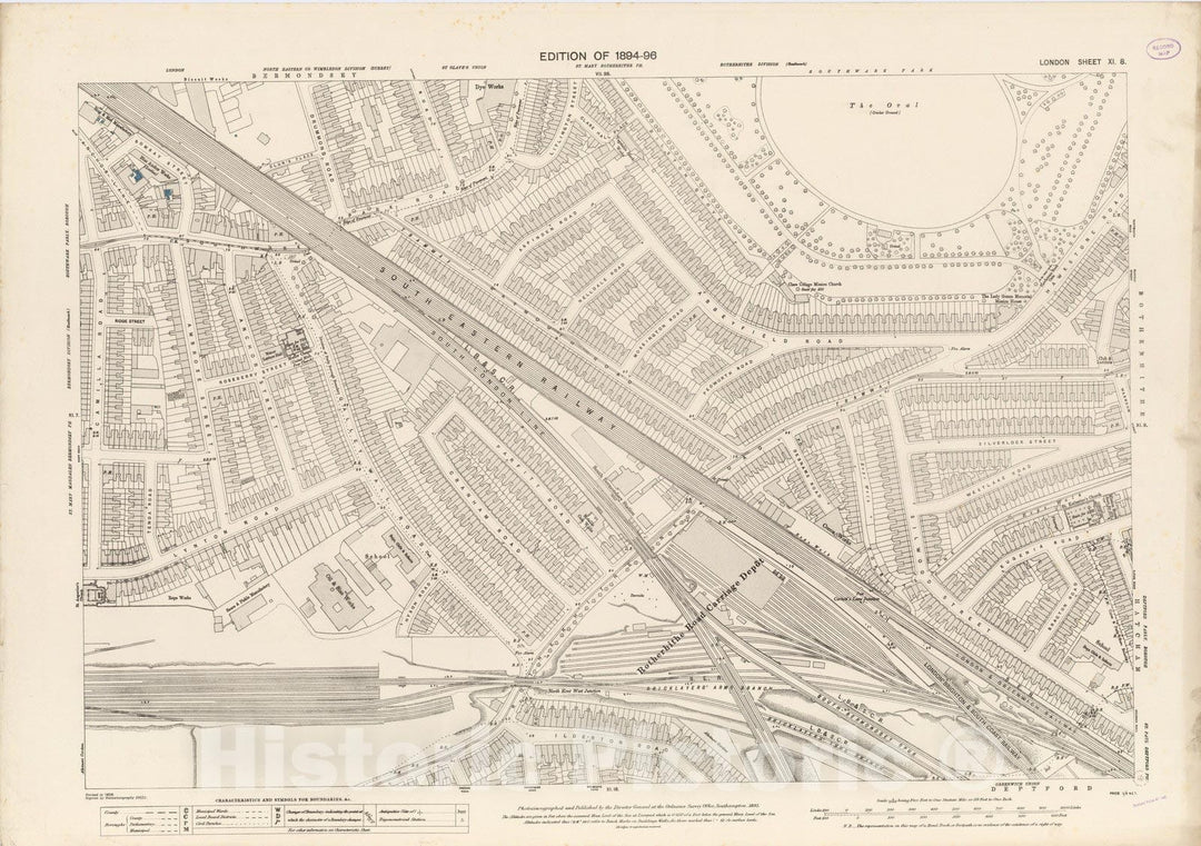 Historic Wall Map : London (England), City Atlas Map, London Sheet XI.8 1895 - Vintage Wall Art