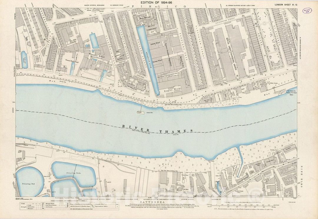 Historic Map : London (England), City Atlas Map, London Sheet XI.12 1895 - Vintage Wall Art