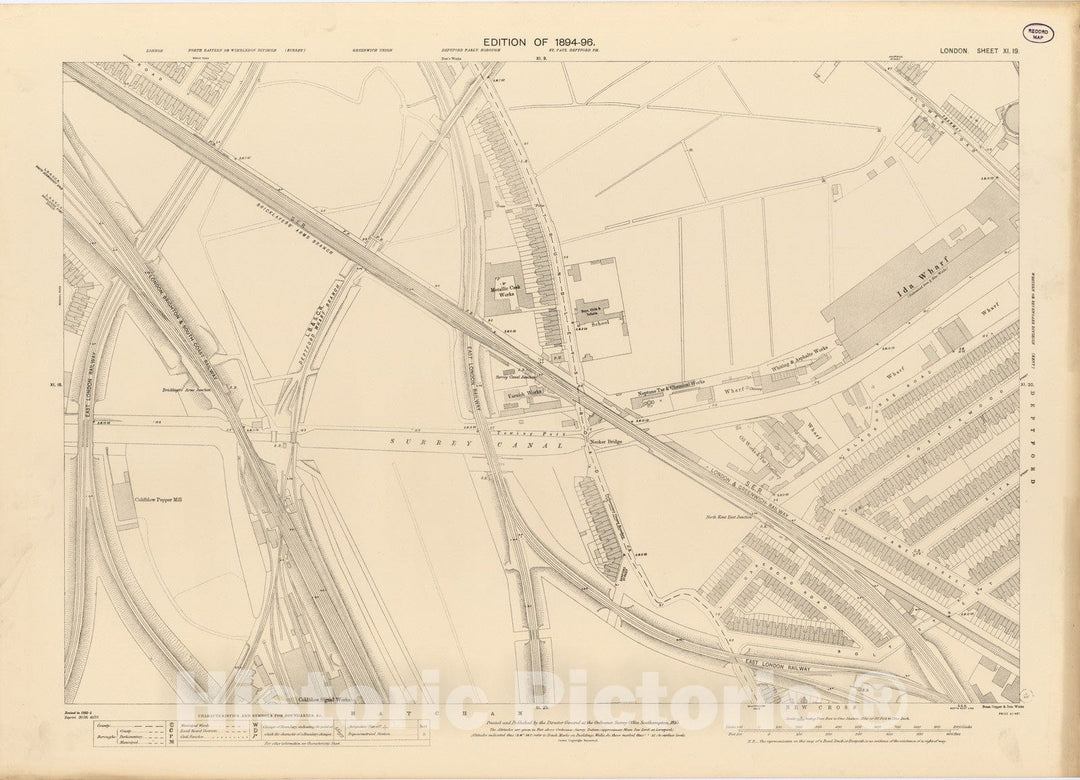 Historic Map : London (England), City Atlas Map, London Sheet XI.19 1895 - Vintage Wall Art