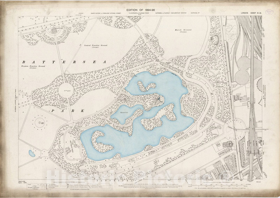 Historic Map : London (England), City Atlas Map, London Sheet XI.21 1895 - Vintage Wall Art