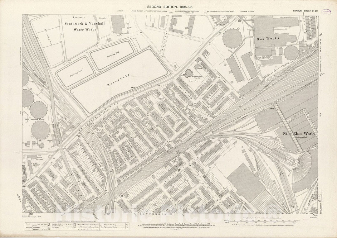 Historic Map : London (England), City Atlas Map, London Sheet XI.22 1895 - Vintage Wall Art