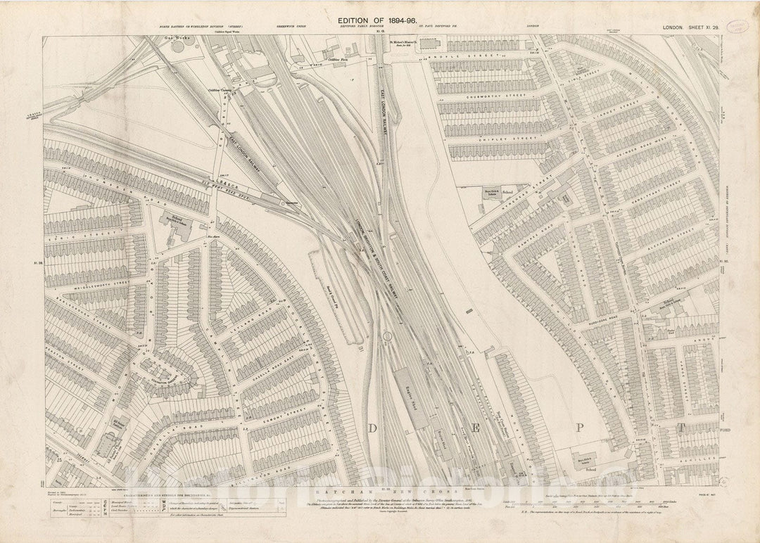 Historic Map : London (England), City Atlas Map, London Sheet XI.29 1895 - Vintage Wall Art