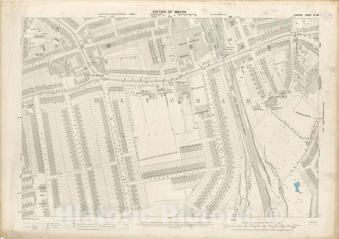 Historic Map : London (England), City Atlas Map, London Sheet XI.39 1895 - Vintage Wall Art