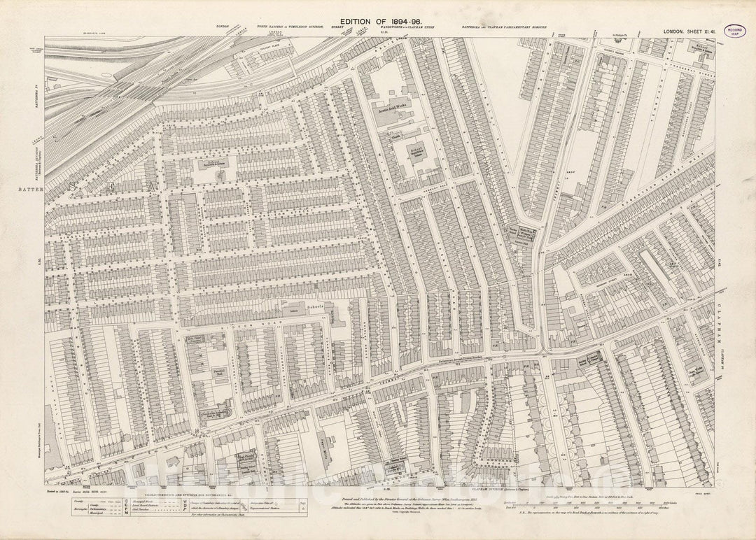 Historic Map : London (England), City Atlas Map, London Sheet XI.41 1895 - Vintage Wall Art