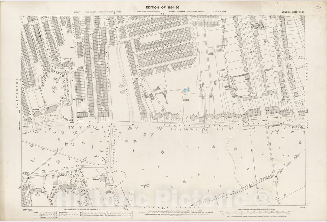 Historic Map : London (England), City Atlas Map, London Sheet XI.51 1895 - Vintage Wall Art