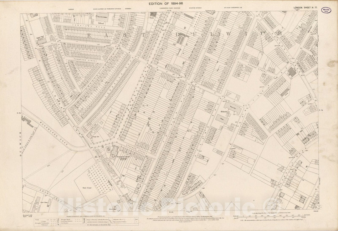 Historic Map : London (England), City Atlas Map, London Sheet XI.77 1895 - Vintage Wall Art