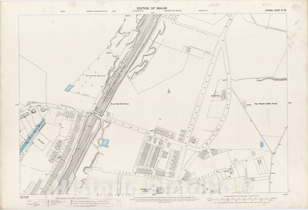 Historic Map : London (England), City Atlas Map, London Sheet XI.79 1895 - Vintage Wall Art