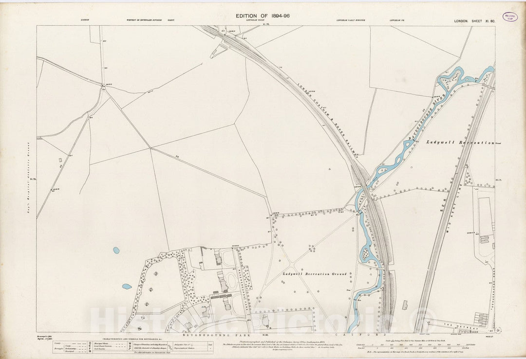 Historic Map : London (England), City Atlas Map, London Sheet XI.80 1895 - Vintage Wall Art