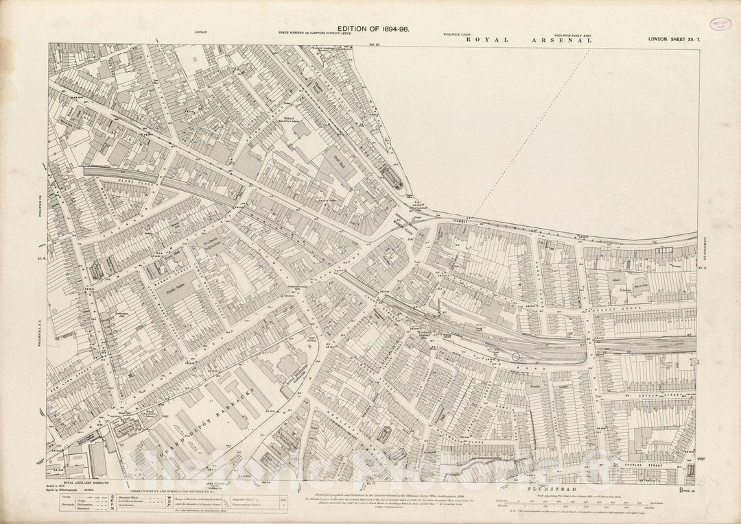 Historic Map : London (England), City Atlas Map, London Sheet XII.7 1896 - Vintage Wall Art