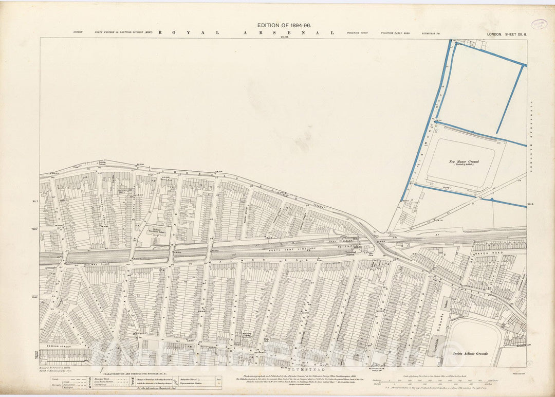 Historic Map : London (England), City Atlas Map, London Sheet XII.8 1896 - Vintage Wall Art