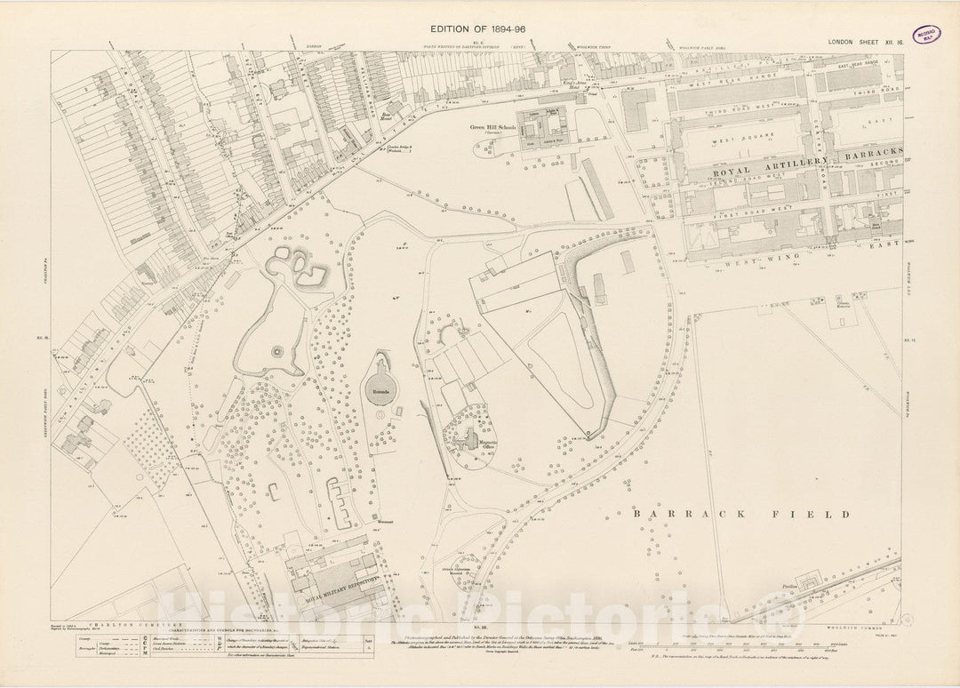 Historic Map : London (England), City Atlas Map, London Sheet XII.16 1896 - Vintage Wall Art