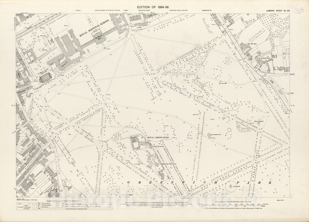 Historic Map : London (England), City Atlas Map, London Sheet XII.22 1895 - Vintage Wall Art