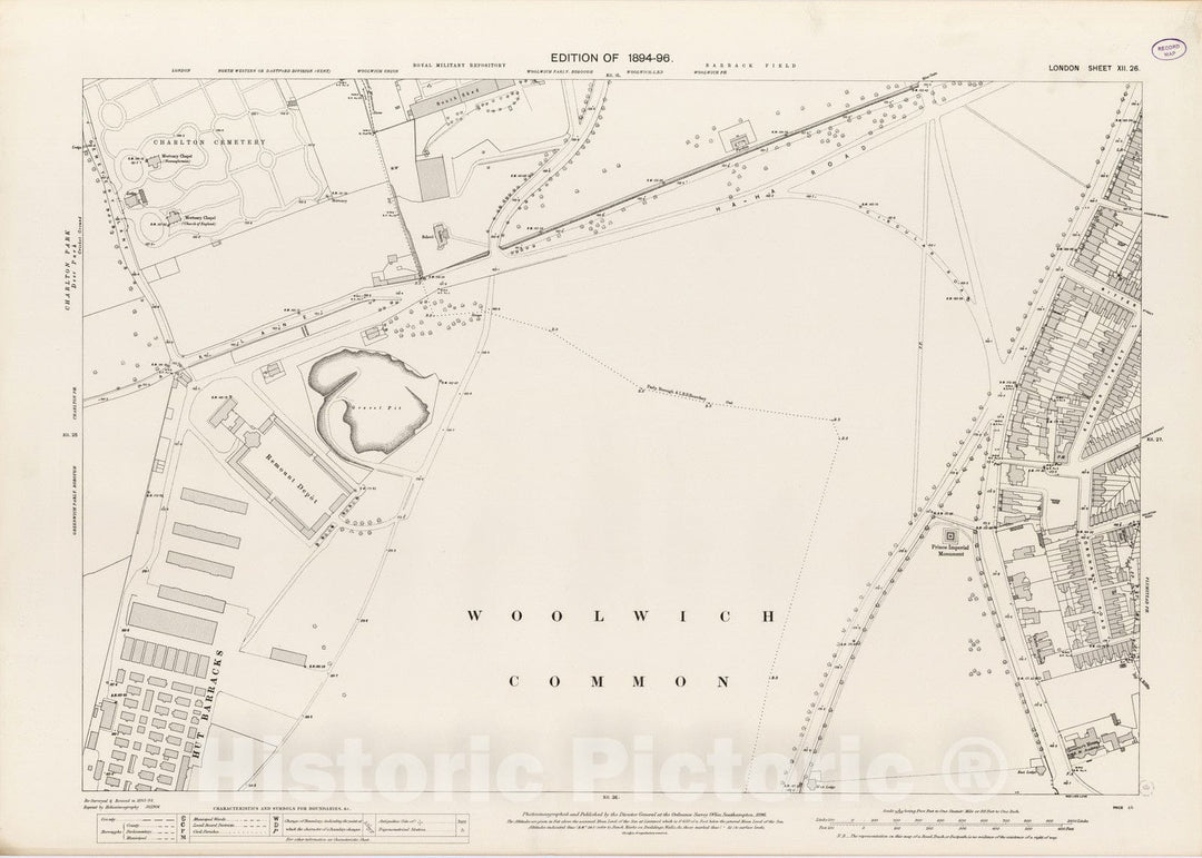 Historic Map : London (England), City Atlas Map, London Sheet XII.26 1896 - Vintage Wall Art