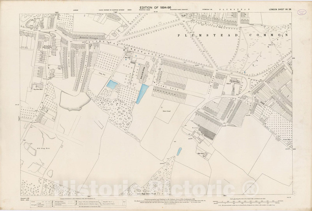 Historic Map : London (England), City Atlas Map, London Sheet XII.28 1895 - Vintage Wall Art