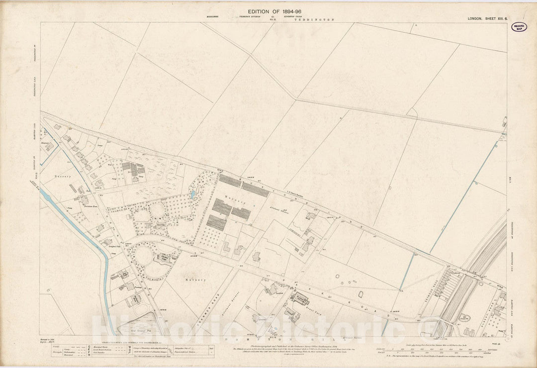 Historic Map : London (England), City Atlas Map, London Sheet XIII.6 1894 - Vintage Wall Art