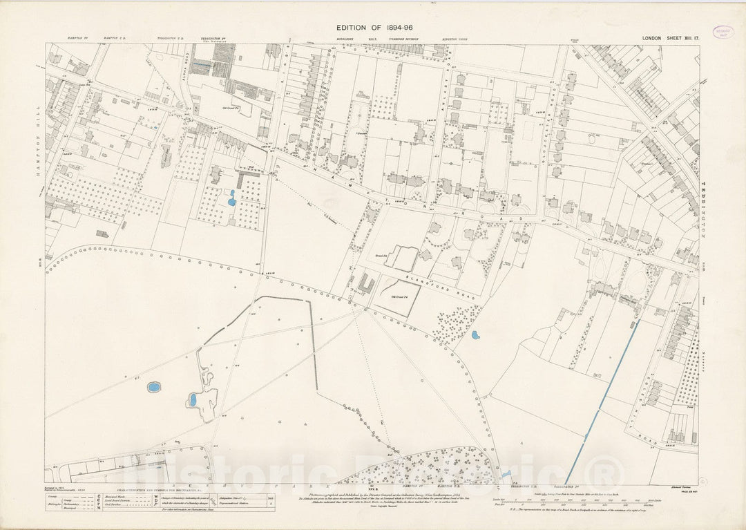 Historic Map : London (England), City Atlas Map, London Sheet XIII.17 1894 - Vintage Wall Art