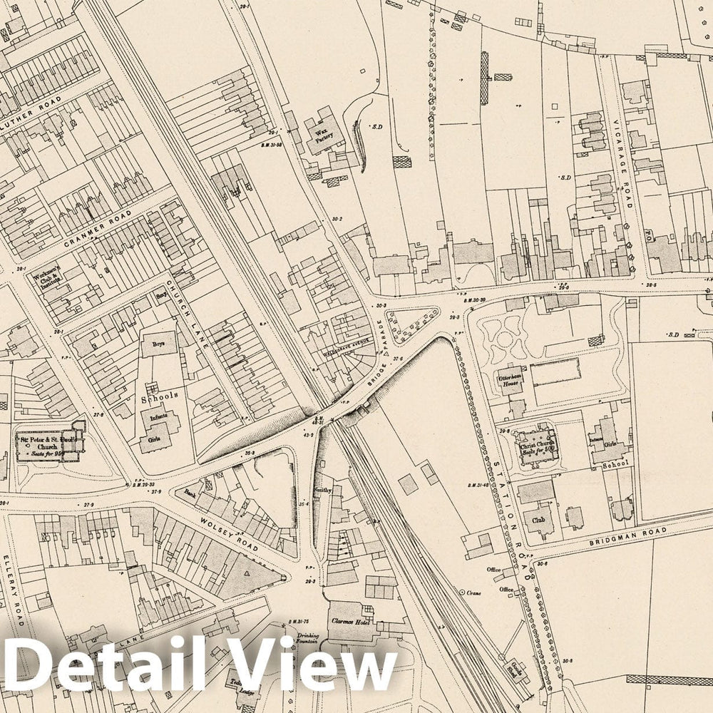 Historic Wall Map : London (England), City Atlas Map, London Sheet XIII.18 1894 - Vintage Wall Art