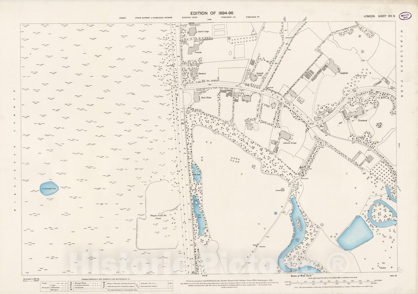 Historic Map : London (England), City Atlas Map, London Sheet XIV.6 1895 - Vintage Wall Art