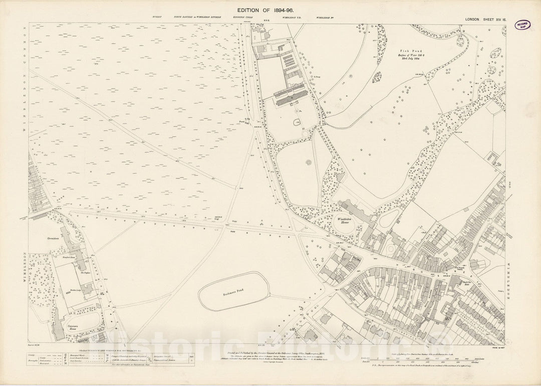 Historic Map : London (England), City Atlas Map, London Sheet XIV.16 1896 - Vintage Wall Art