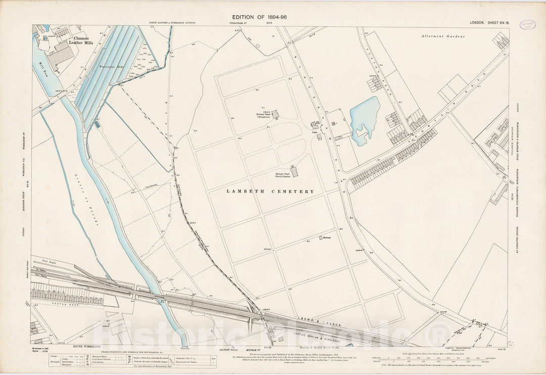 Historic Map : London (England), City Atlas Map, London Sheet XIV.19 1895 - Vintage Wall Art