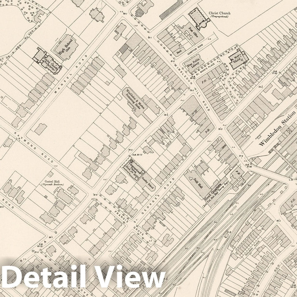 Historic Map : London (England), City Atlas Map, London Sheet XIV.27 1895 - Vintage Wall Art