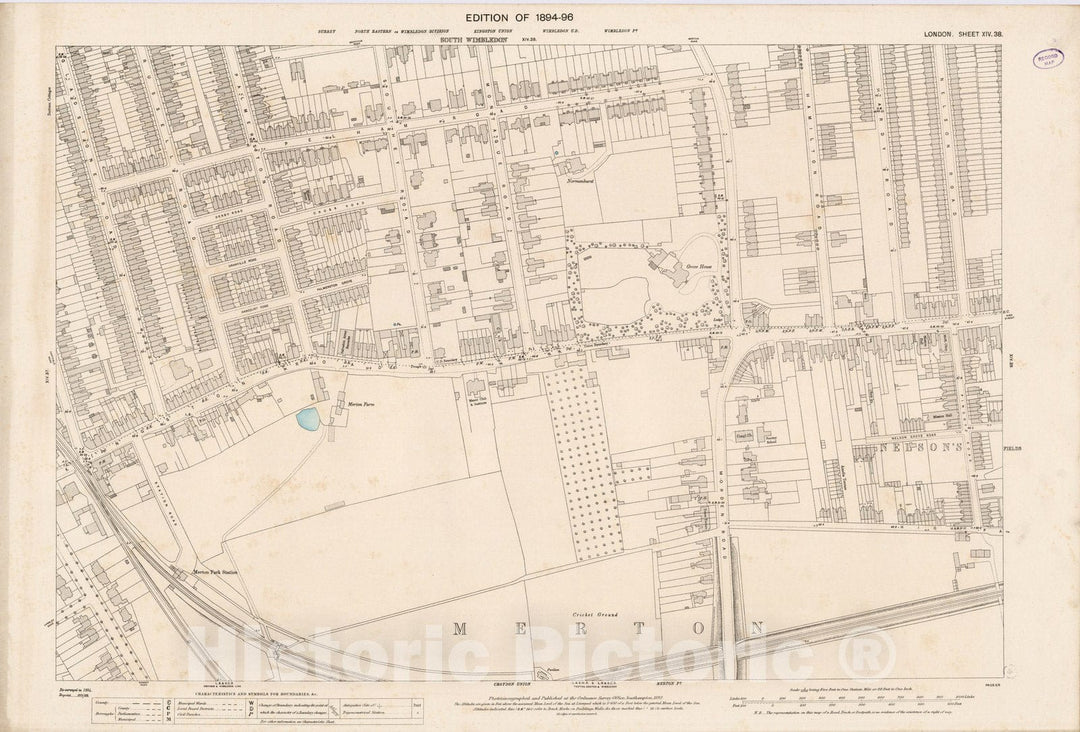 Historic Map : London (England), City Atlas Map, London Sheet XIV.38 1895 - Vintage Wall Art