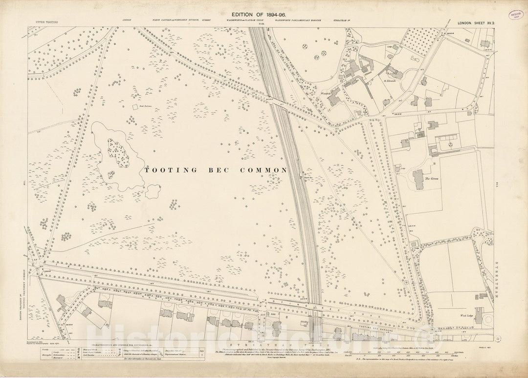 Historic Map : London (England), City Atlas Map, London Sheet XV.2 1895 - Vintage Wall Art