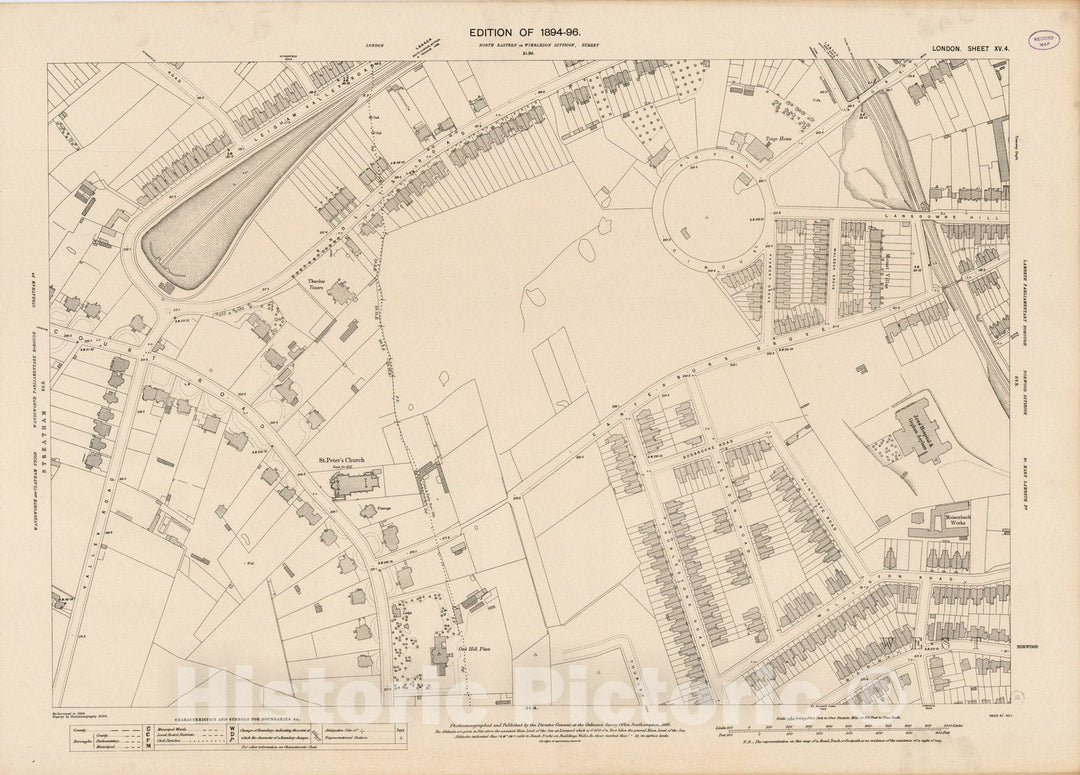 Historic Map : London (England), City Atlas Map, London Sheet XV.4 1895 - Vintage Wall Art