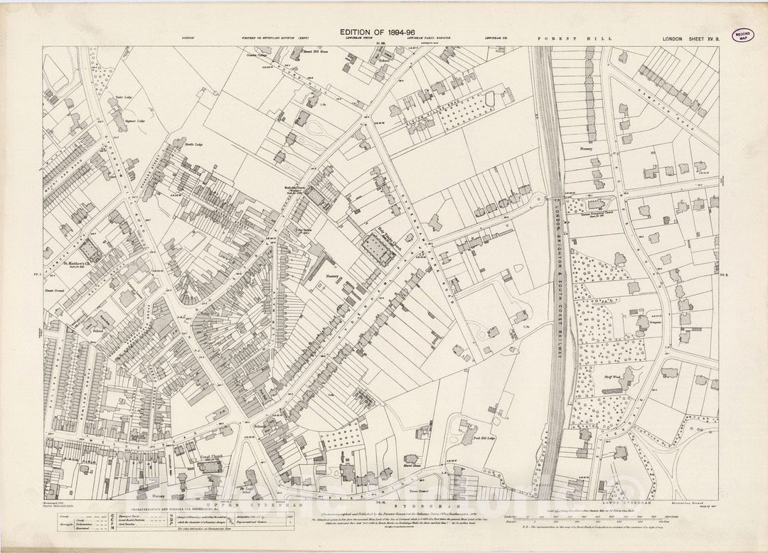 Historic Map : London (England), City Atlas Map, London Sheet XV.8 1895 - Vintage Wall Art