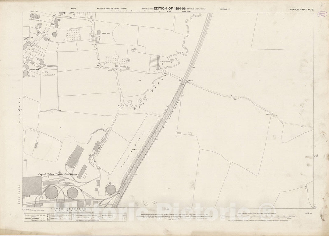 Historic Map : London (England), City Atlas Map, London Sheet XV.10 1895 - Vintage Wall Art