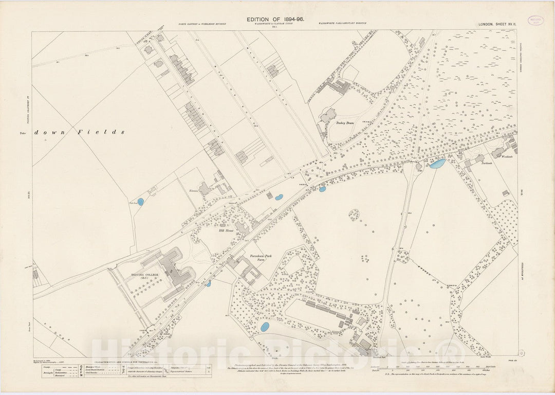 Historic Map : London (England), City Atlas Map, London Sheet XV.11 1895 - Vintage Wall Art