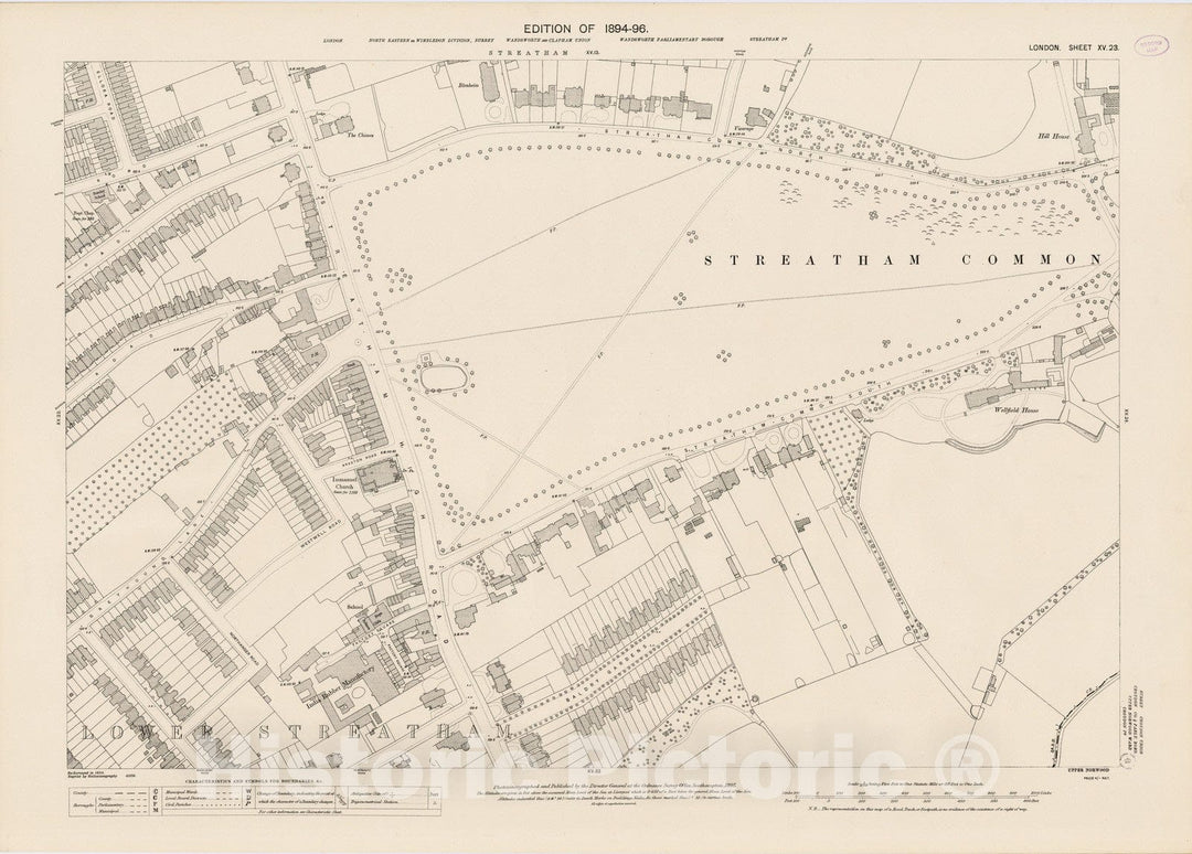 Historic Map : London (England), City Atlas Map, London Sheet XV.23 1895 - Vintage Wall Art